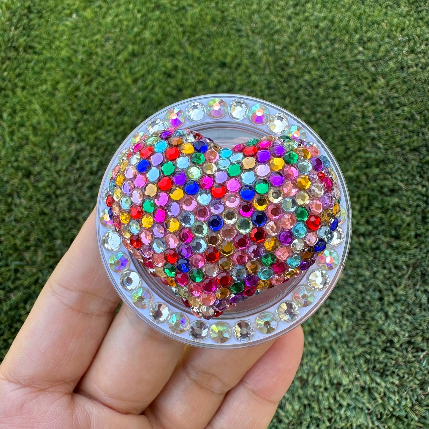 Crystal Bling Bling Heart Magnet Rhinestone Phone Grip g125