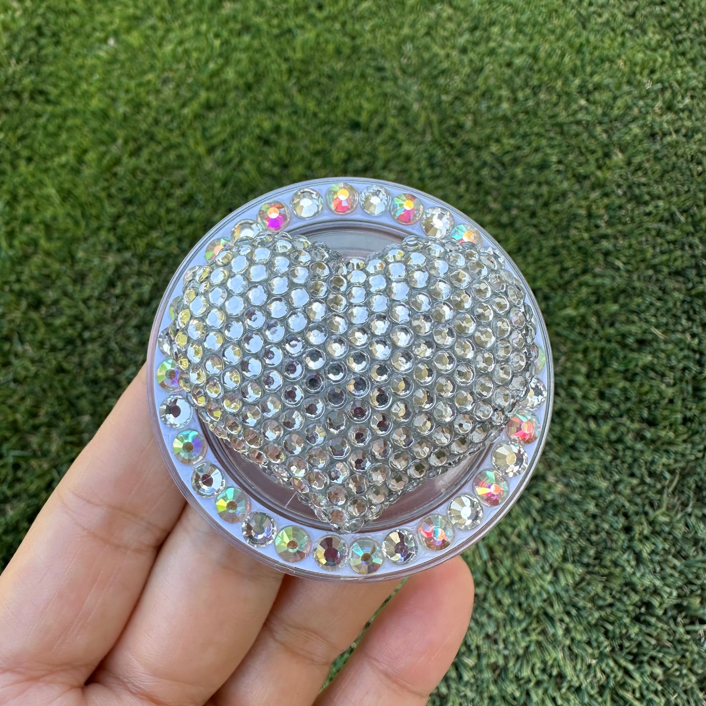 Crystal Bling Bling Heart Magnet Rhinestone Phone Grip g119