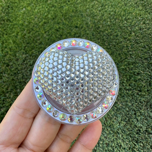 Crystal Bling Bling Heart Magnet Rhinestone Phone Grip g119