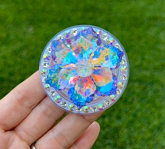 Crystal Flower Bling Bling Magnet Rhinestone Phone Grip g8