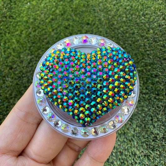 Crystal Bling Bling Heart Magnet Rhinestone Phone Grip g123