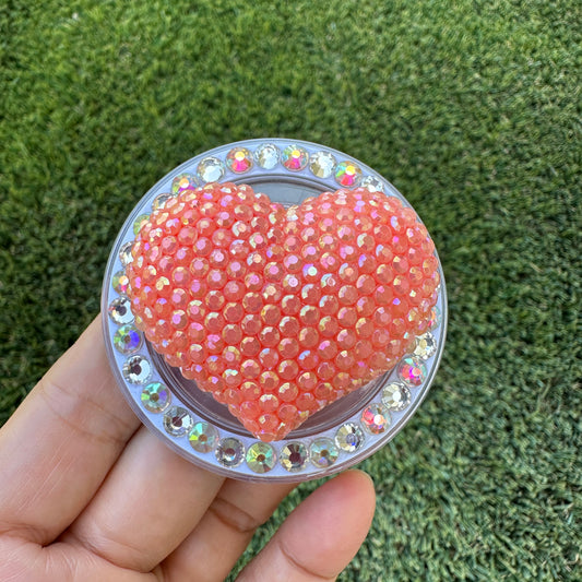 Crystal Bling Bling Heart Magnet Rhinestone Phone Grip g118