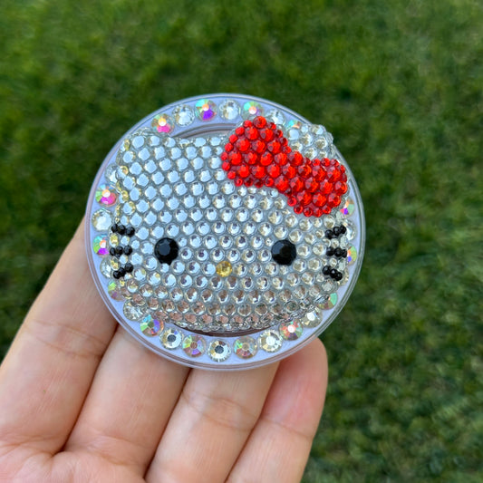 Crystal Bling Bling Kitty Cat Magnet Rhinestone Phone Grip g172