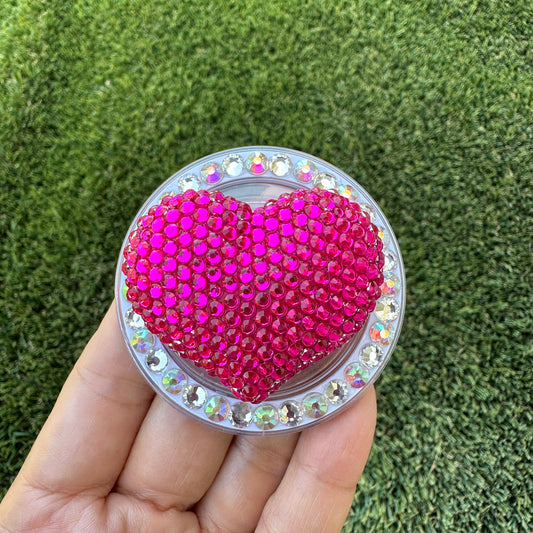 Crystal Bling Bling Heart Magnet Rhinestone Phone Grip g139