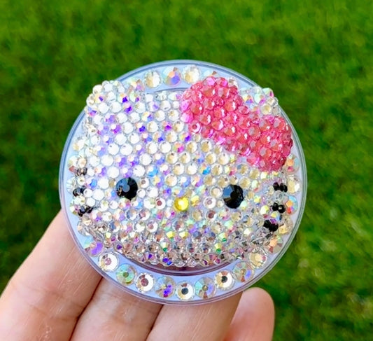 Crystal Two Tone Bling Bling Magnet Rhinestone Phone Grip g11
