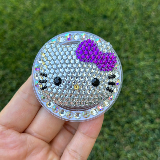 Crystal Bling Bling Kitty Cat Magnet Rhinestone Phone Grip g175