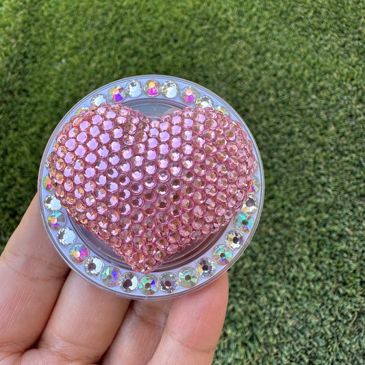 Crystal Bling Bling Heart Magnet Rhinestone Phone Grip g140