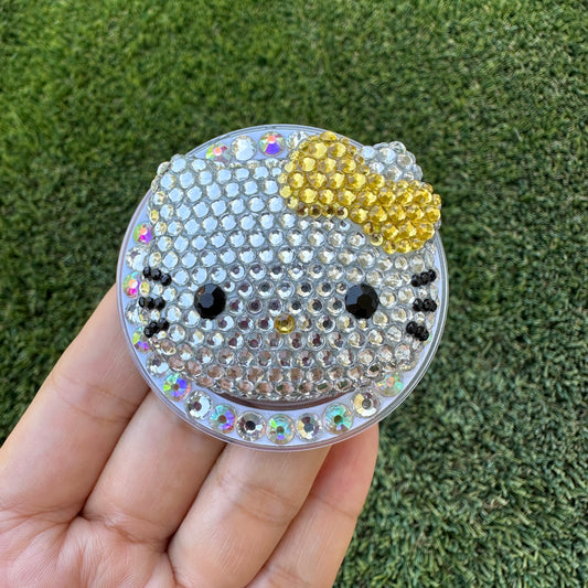 Crystal Bling Bling Kitty Cat Magnet Rhinestone Phone Grip g162