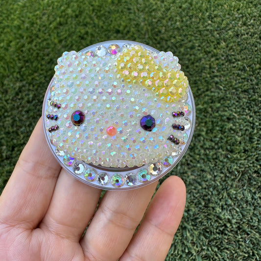 Crystal Bling Bling Kitty Cat Magnet Rhinestone Phone Grip g155