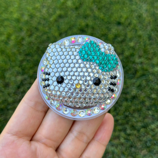 Crystal Bling Bling Kitty Cat Magnet Rhinestone Phone Grip g174