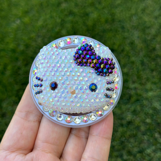 Crystal Bling Bling Kitty Cat Magnet Rhinestone Phone Grip g173