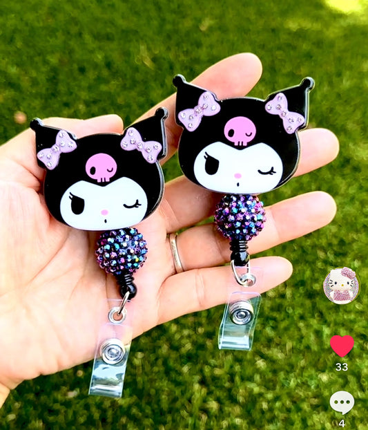 1 Piece Cute Cartoon ID Badge Reel With Bead ID Badge Holder b1