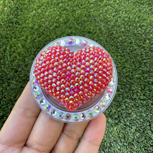 Crystal Bling Bling Heart Magnet Rhinestone Phone Grip g133