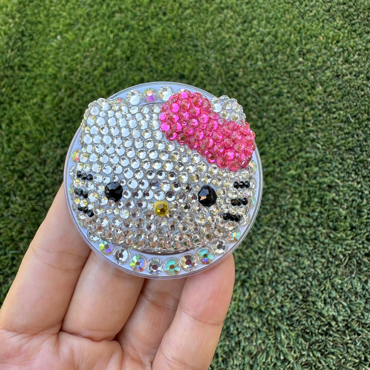 Crystal Bling Bling Kitty Cat Magnet Rhinestone Phone Grip g159