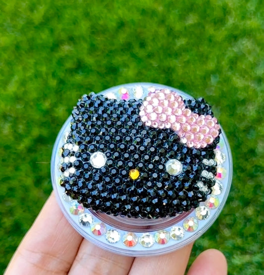 Crystal Bling Bling Kitty Cat Magnet Rhinestone Phone Grip g146