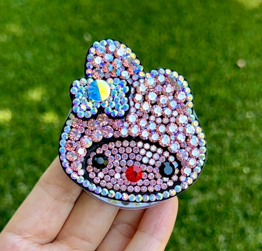 Crystal Pink Bunny Bling Bling Magnet Rhinestone Phone Grip g21
