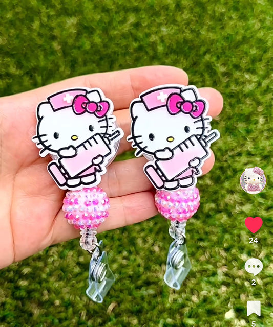 1 Piece Cute Cartoon ID Badge Reel With Bead ID Badge Holder b2